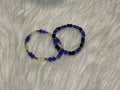 Blue purple beaded bracelet