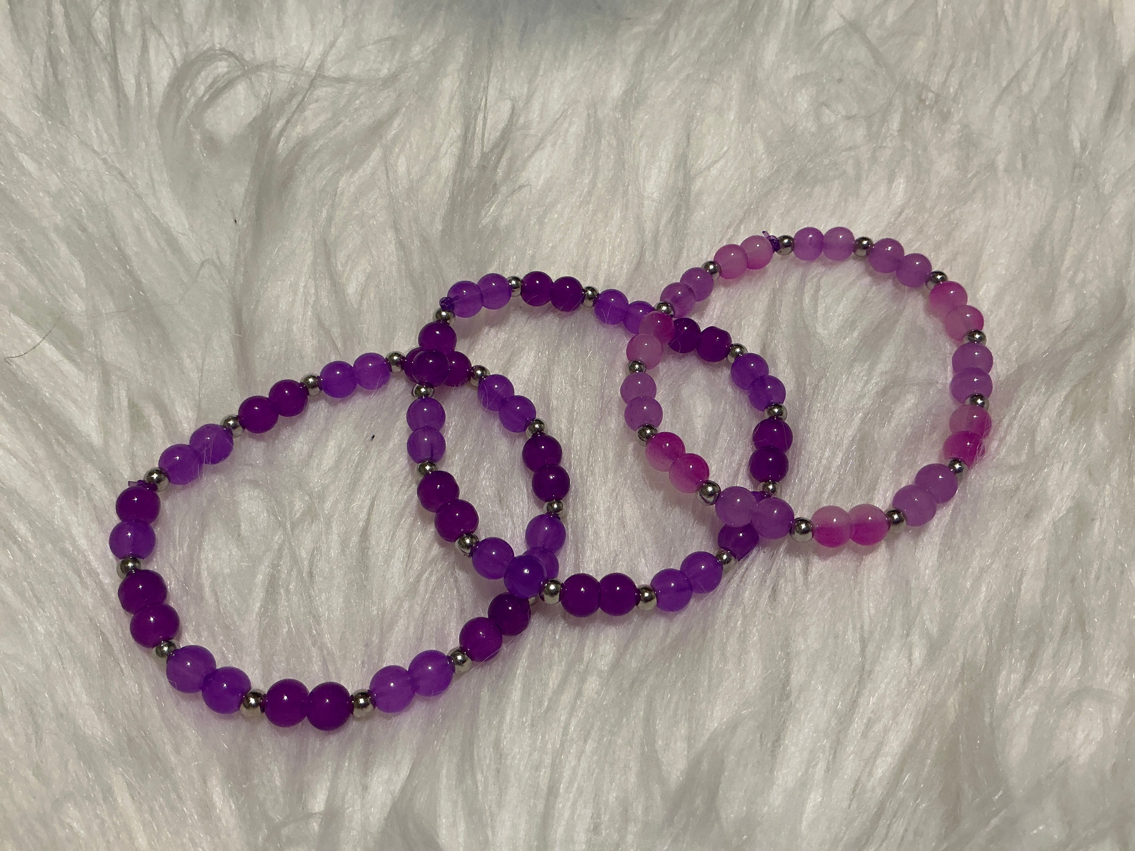 Purple beaded bracelets